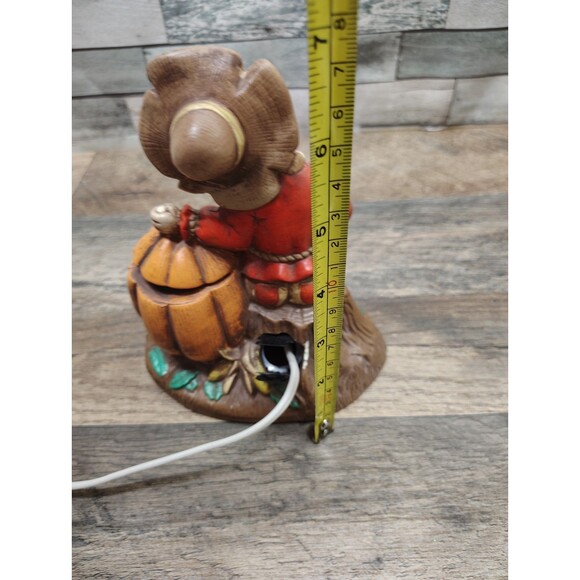 VTG Lighted Halloween Scarecrow & Jack O'Lantern Ceramic Figurine Dona's Mold 6" - Picture 7 of 7